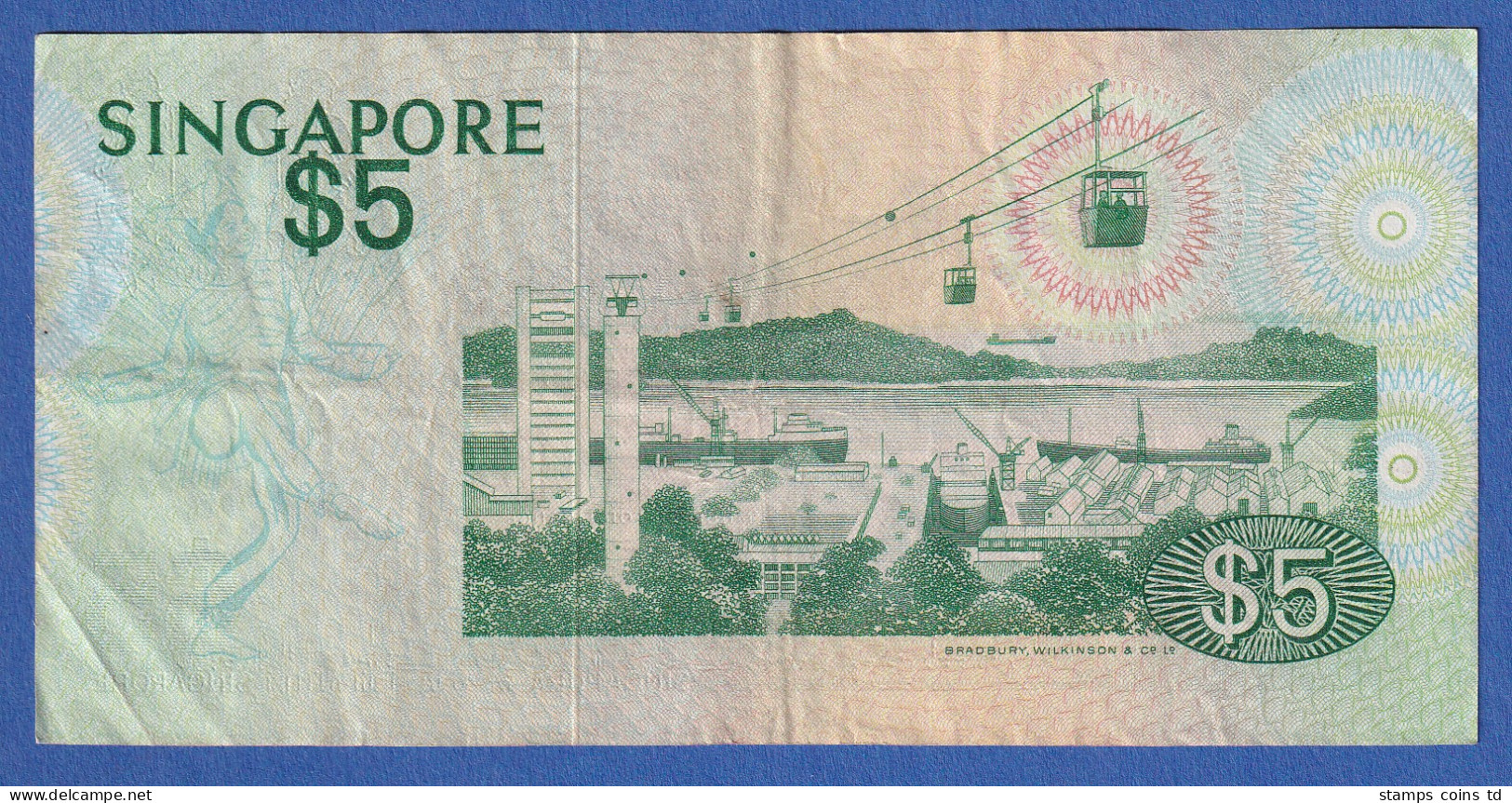 Singapur 1976 Banknote 5 Dollars, Leicht Gebraucht - Sonstige – Asien