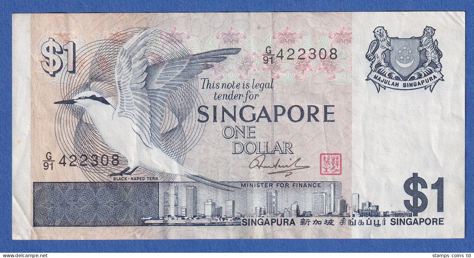 Singapur 1976 Banknote 1 Dollar, Leicht Gebraucht - Sonstige – Asien