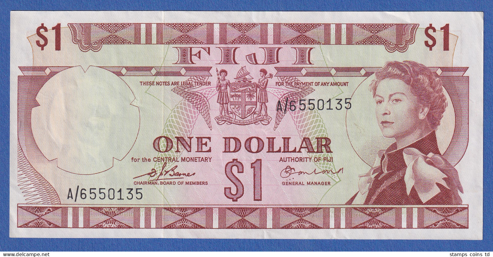 Fiji 1974 Banknote 1 Dollar, Bankfrisch, Unzirkuliert. - Autres - Océanie