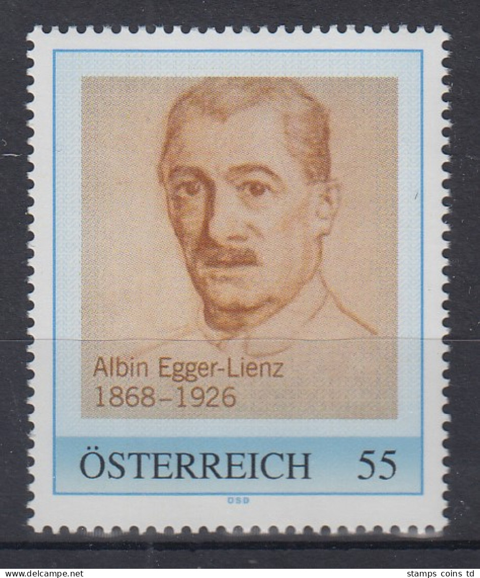 Österreich Meine Marke Albin Egger-Lienz Portrait Wert 0,55 **  - Personalisierte Briefmarken