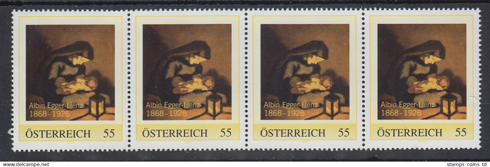 Österreich Meine Marke Albin Egger-Lienz Maria M. Kind Wert 0,55 ** 4er-Streifen - Sellos Privados