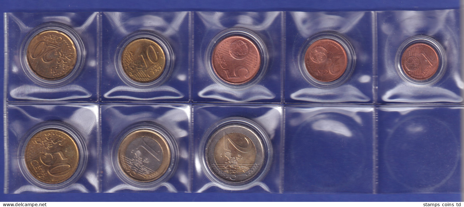 Monaco Euro-Kursmünzensatz -  2001 - 8 Münzen Einzeln In Kapseln - Other & Unclassified