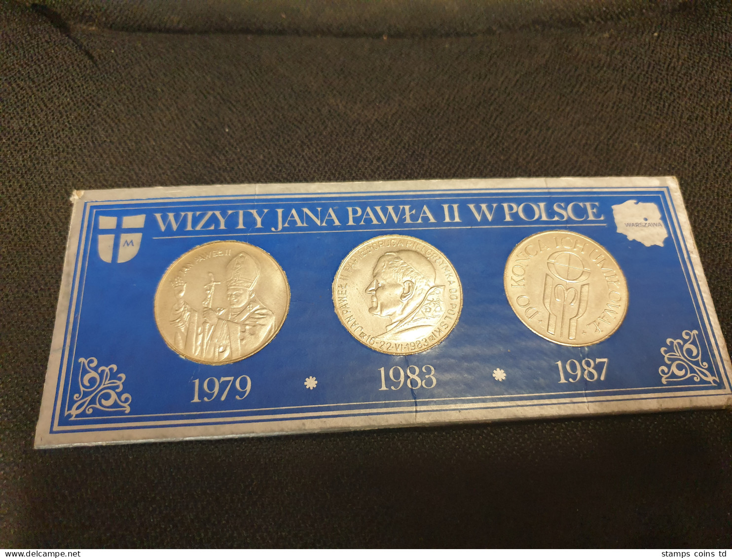 Polen Polska Satz 3 Medaillen 1979, 1983, 1987 Papst Woytila Johannes Paul II. - Poland