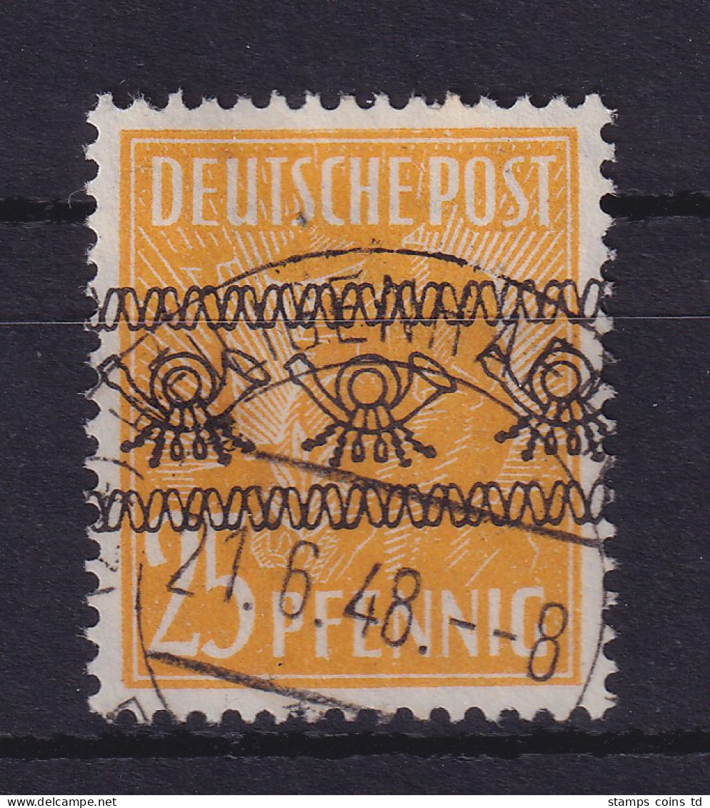 Bizone Bandaufdruck 25Pfg Gelb Mi.-Nr. 44 I Mit Ersttags-O 21.6.48 HEILIGENHAFEN - Used