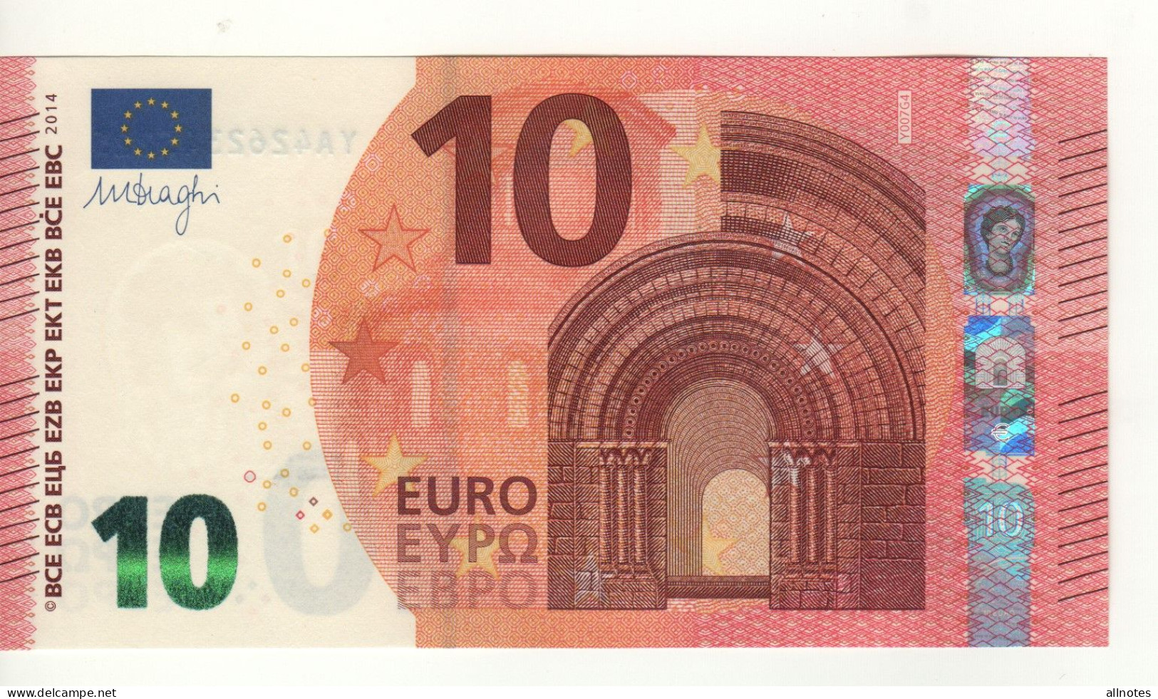 10 EURO  'Greece'    DRAGHI    Y 007 G4     YA4262345216   /  FDS - UNC - 10 Euro