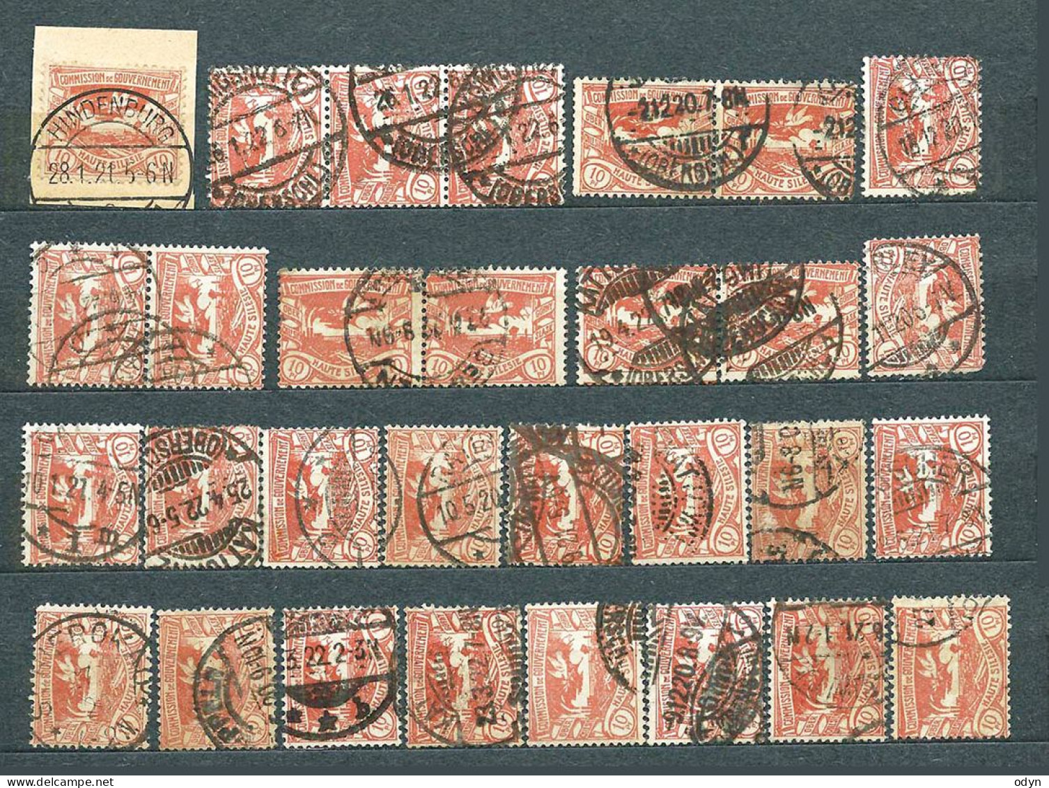 Plebiscite, Upper Silesia, 1920; Lot Of 287 Stamps From Set MiNr 13-29 - Used - Silésie