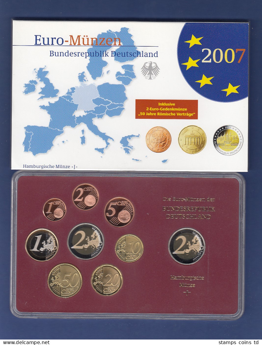 Bundesrepublik EURO-Kursmünzensatz 2007 J Spiegelglanz-Ausführung PP - Mint Sets & Proof Sets