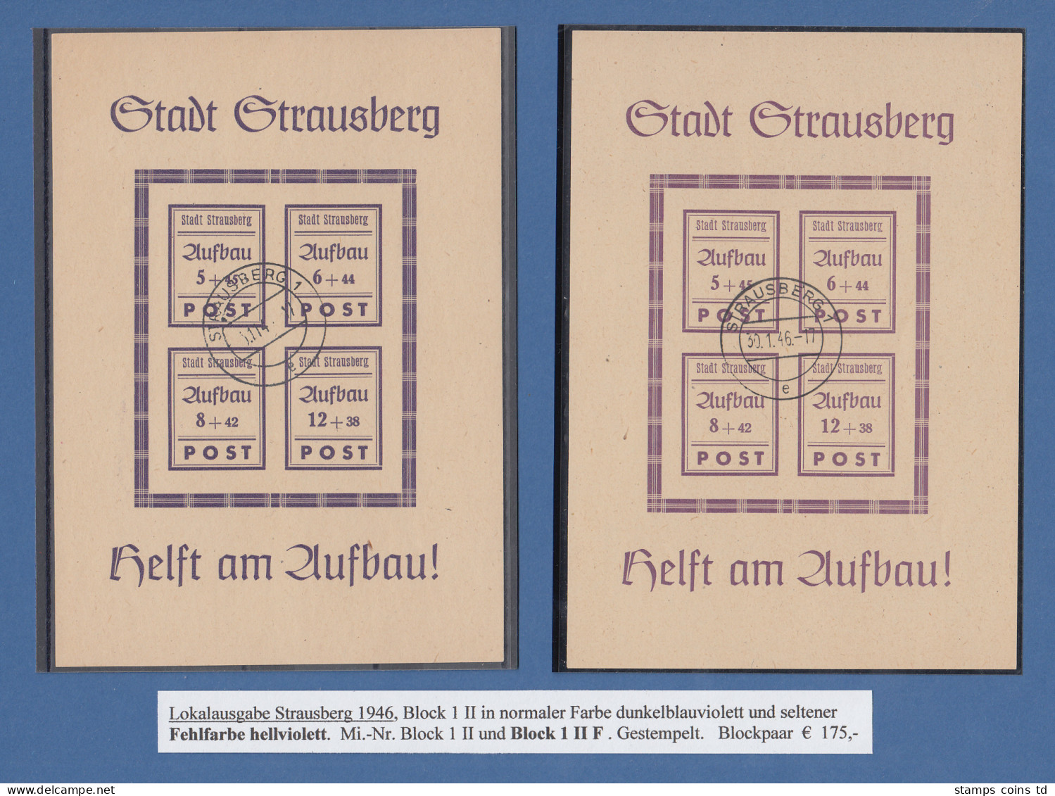 Lokalausgaben Stadt Strausberg Blocks Mi.-Nr. Block 1 II Und Block 1 II F Gest. - Used