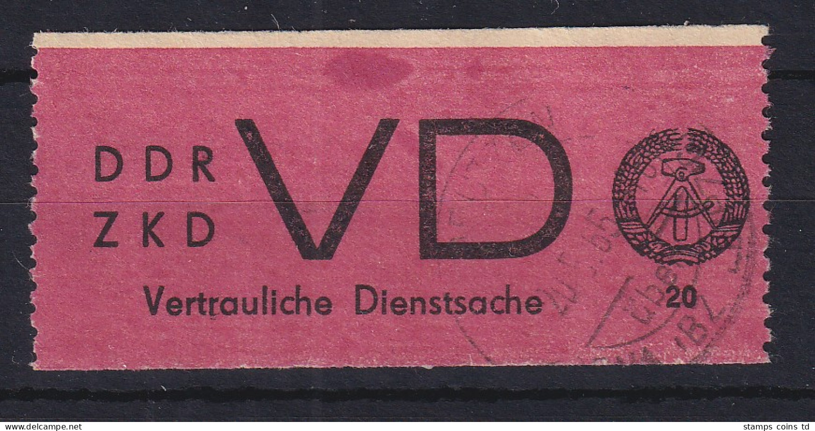 DDR Dienstmarken D Für Vertrauliche Dienstsachen Mi.-Nr. 1A Gestempelt - Used