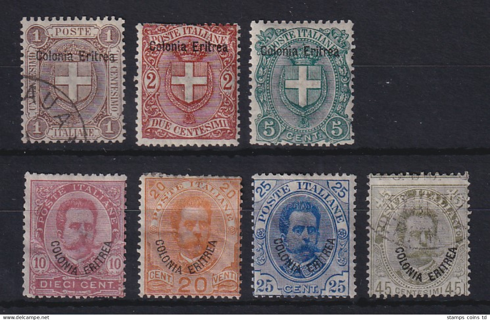 Italienisch-Eritrea 1897-98 Freimarken Wappen Und König Umberto Mi.-Nr. 12-18 - Erythrée