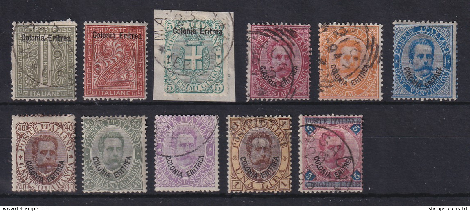 Italienisch-Eritrea 1893 Freimarken Ziffern Und König Umberto Mi.-Nr. 1-11 - Erythrée