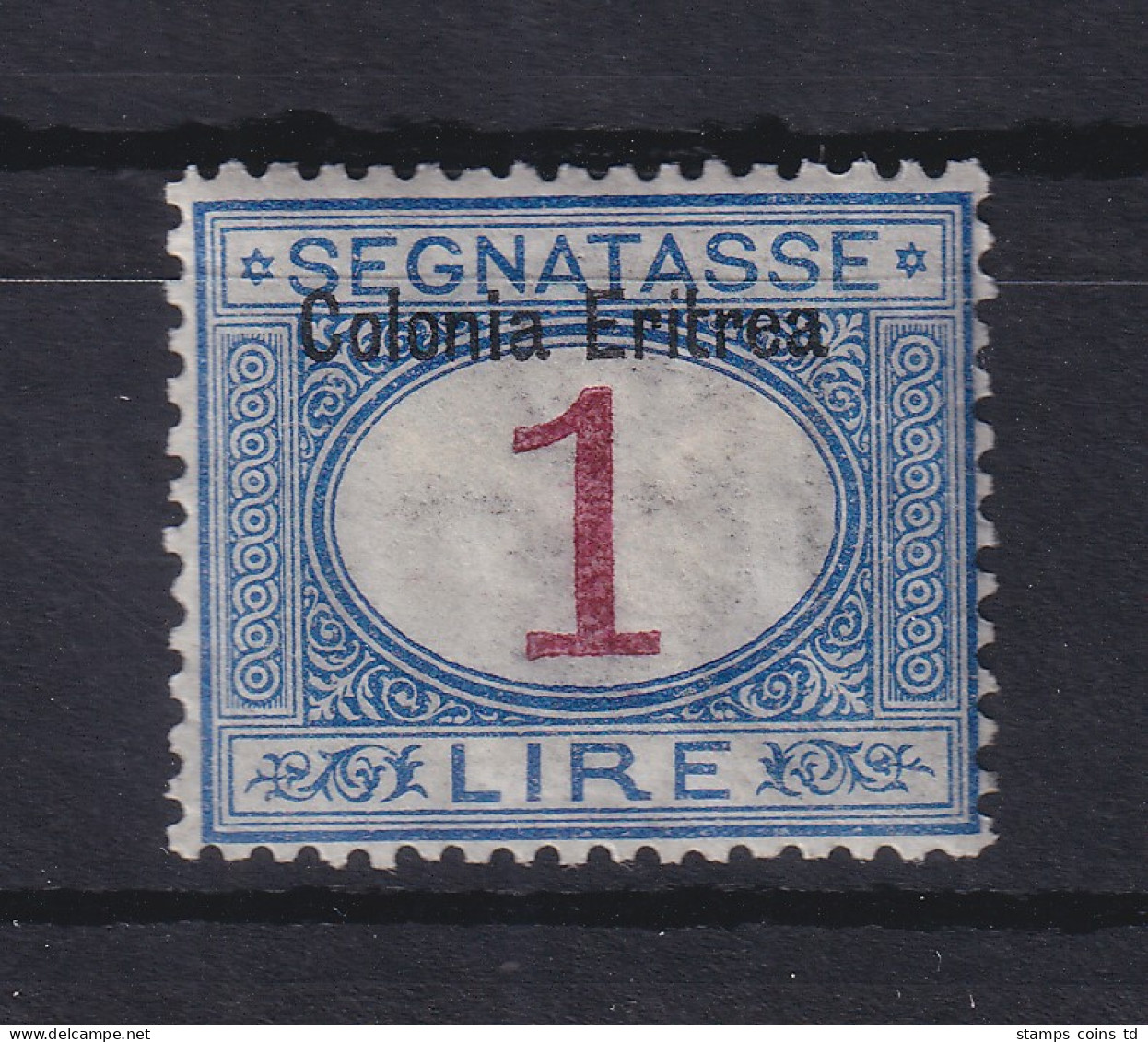 Italienisch-Eritrea 1903 Portomarke Aufdruck Oben 1 Lire Mi.-Nr. 8 I Ungebr. * - Eritrea