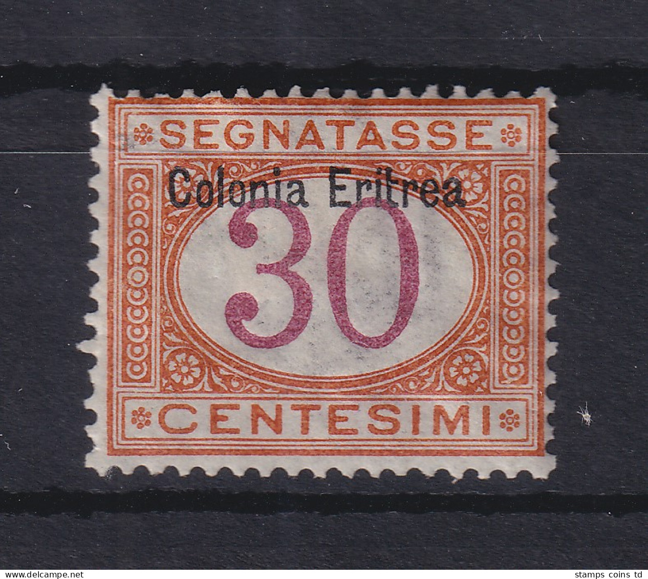 Italienisch-Eritrea 1903 Portomarke Aufdruck Oben 30 C. Mi.-Nr. 4 I Ungebr. * - Eritrea