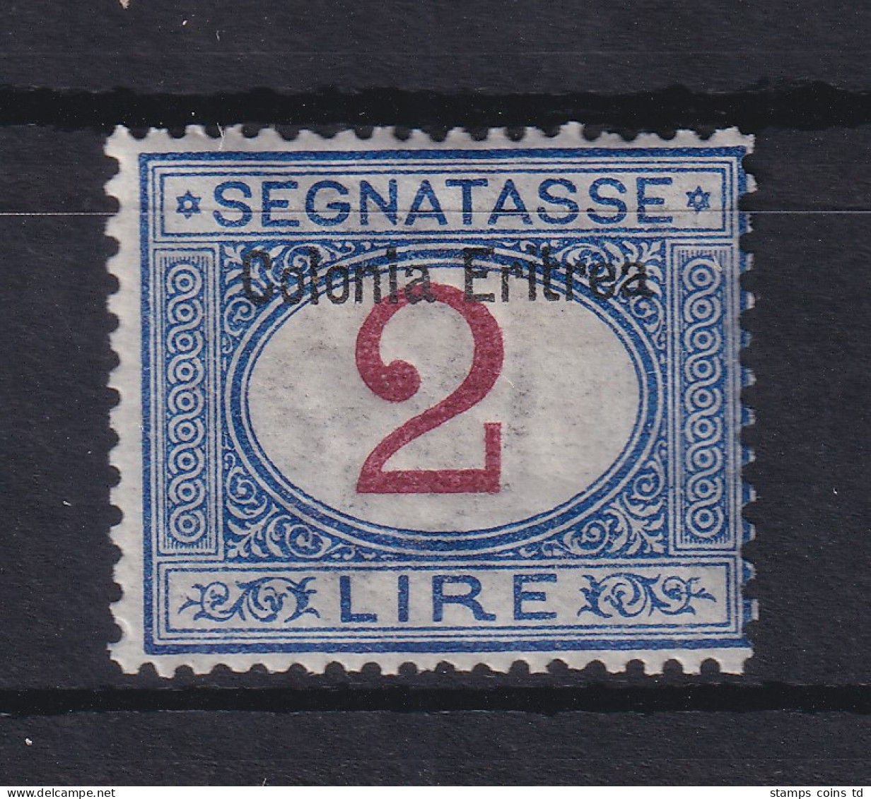 Italienisch-Eritrea 1903 Portomarke Aufdruck Oben 2 Lire Mi.-Nr. 9 I Ungebr. * - Erythrée