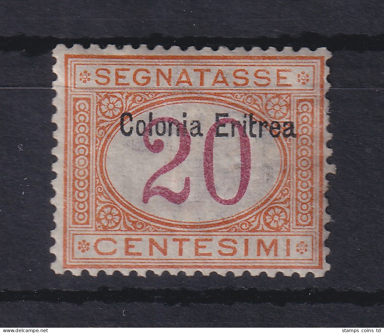 Italienisch-Eritrea 1903 Portomarke Aufdruck Oben 20 C. Mi.-Nr. 3 I Ungebr. * - Erythrée