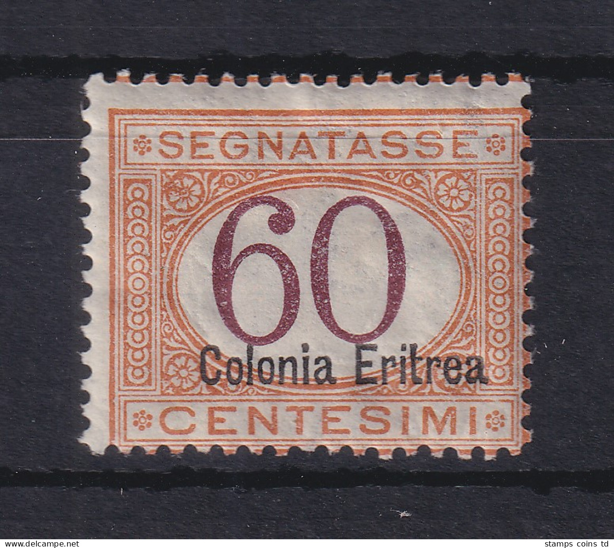 Italienisch-Eritrea 1903 Portomarke Aufdruck Unten 60 C. Mi.-Nr. 7 II Ungebr. * - Eritrea