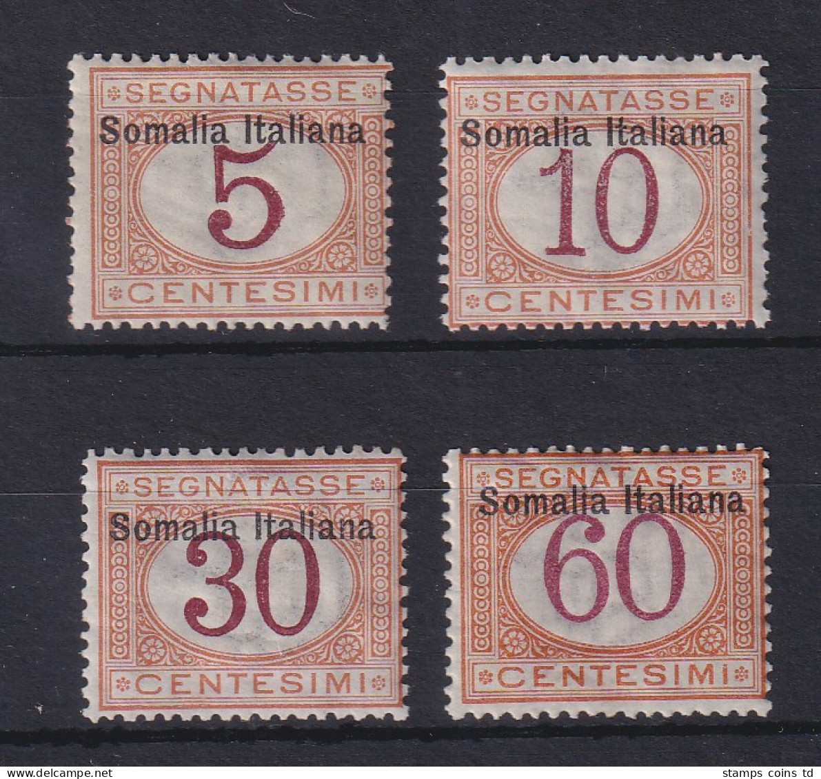 Italienisch-Somaliland 1909 Portomarken 4 Werte Mi.-Nr. 12,13,16,18 I  *  - Somalie (1960-...)