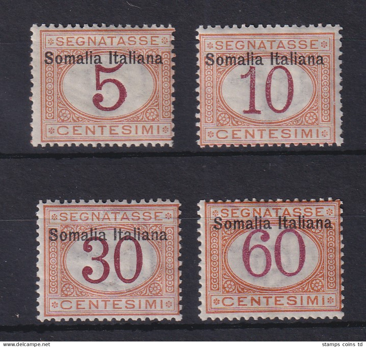 Italienisch-Somaliland 1909 Portomarken 4 Werte Mi.-Nr. 12,13,16,18 I  *  - Somalia (1960-...)