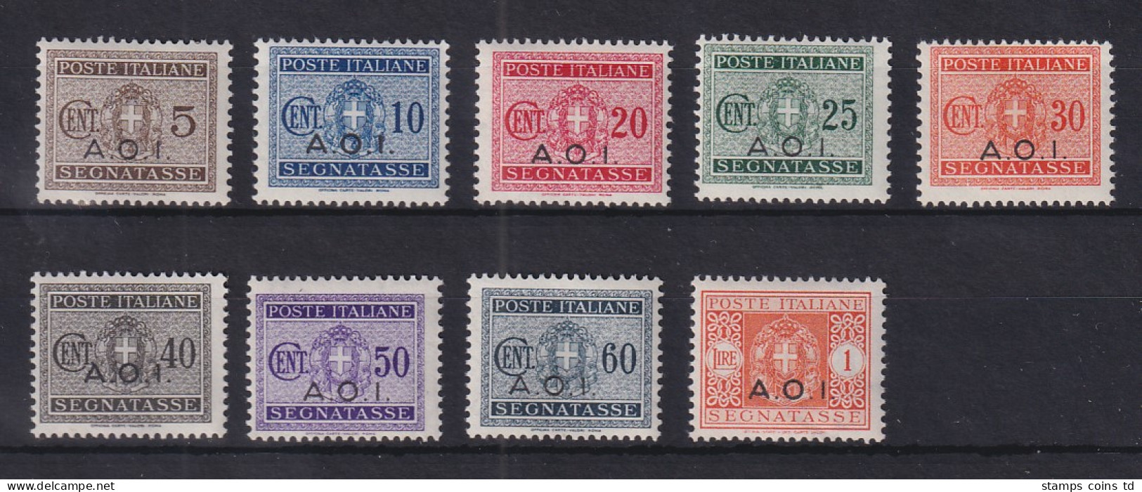 Italienisch-Ostafrika 1941 Portomarken Mi.-Nr. 1-9 Teilsatz Postfrisch ** - Collections (sans Albums)