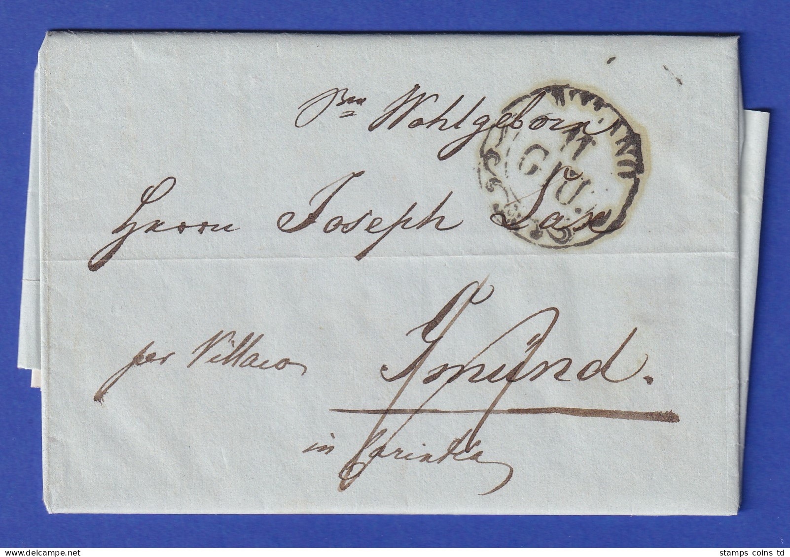 Österreich Brief Mit Rundstempel MILANO 1843 - ...-1850 Vorphilatelie