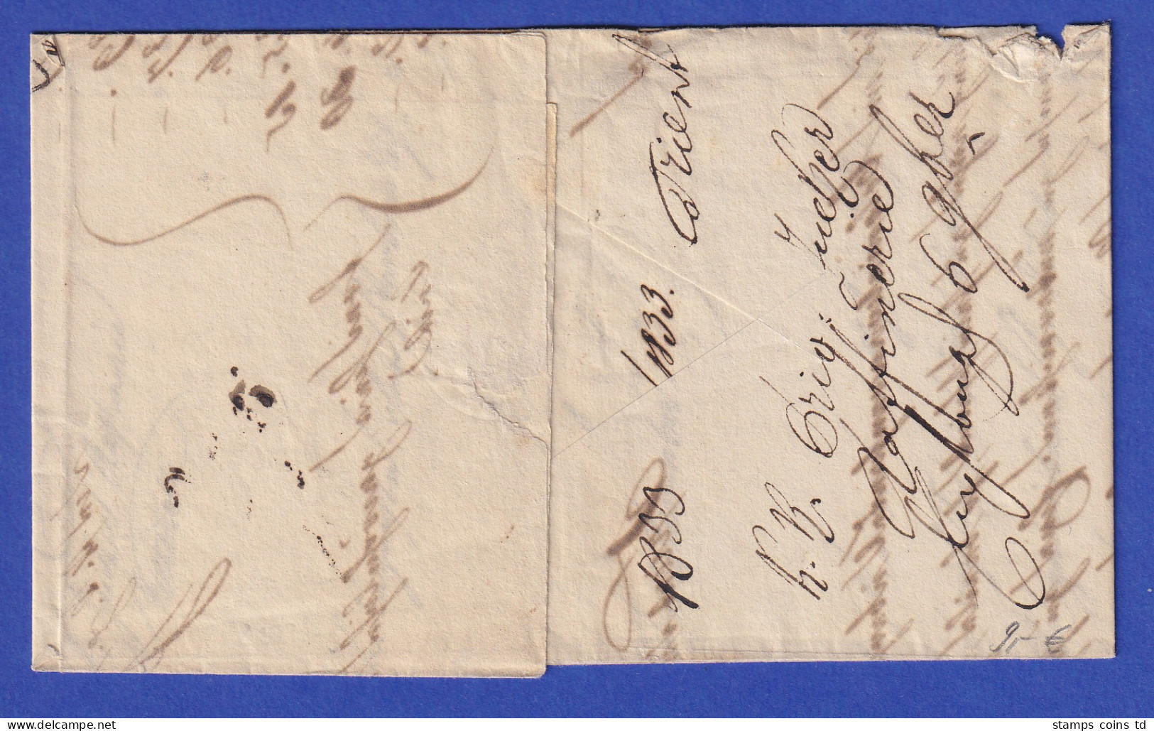 Österreich Geschäftsbrief Mit Ovalstempel TRENTO 1833 - ...-1850 Préphilatélie