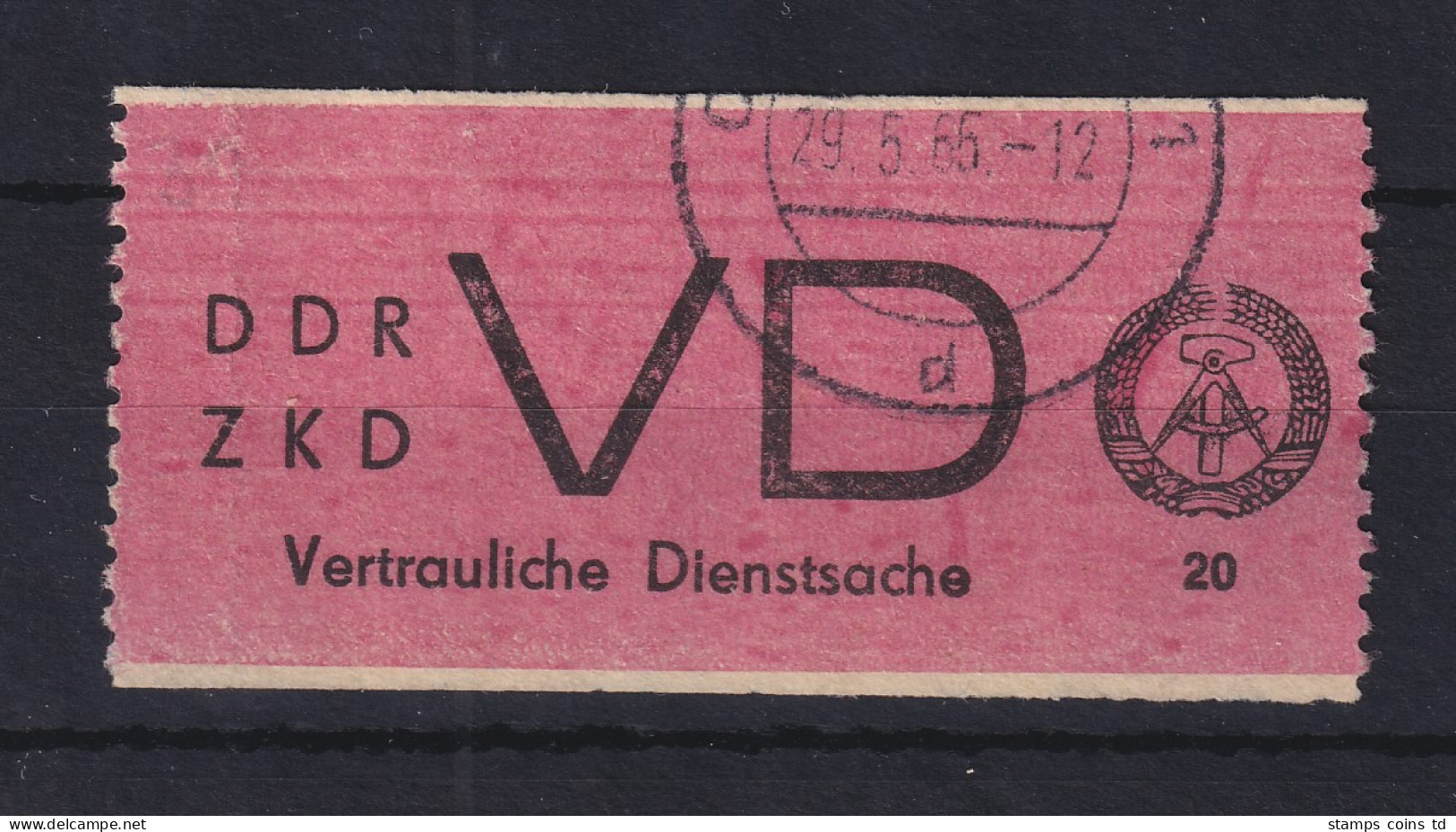 DDR Dienstmarke D Für Vertrauliche Dienstsachen Mi.-Nr. 1A Gestempelt - Usados