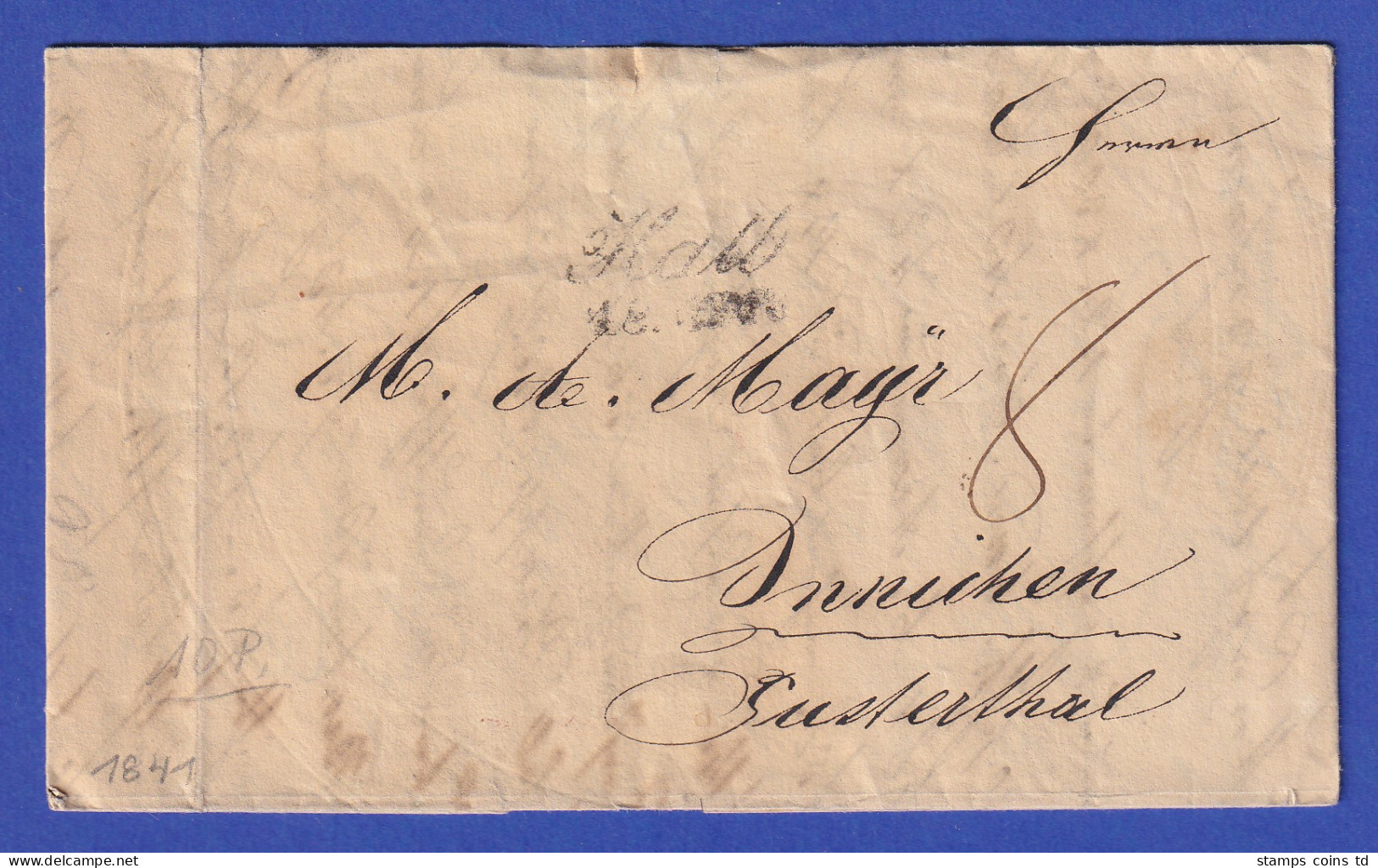 Österreich Geschäftsbrief Mit Zweizeiler HALL 1841 - ...-1850 Préphilatélie