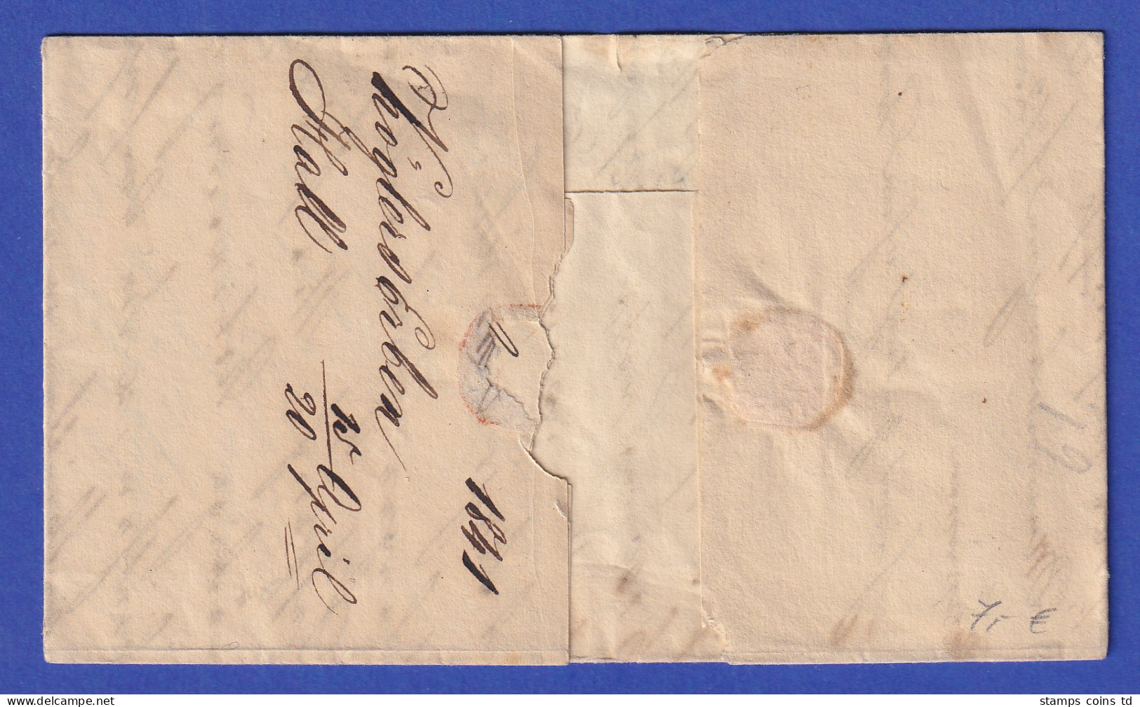 Österreich Geschäftsbrief Mit Zweizeiler HALL 1841 - ...-1850 Préphilatélie