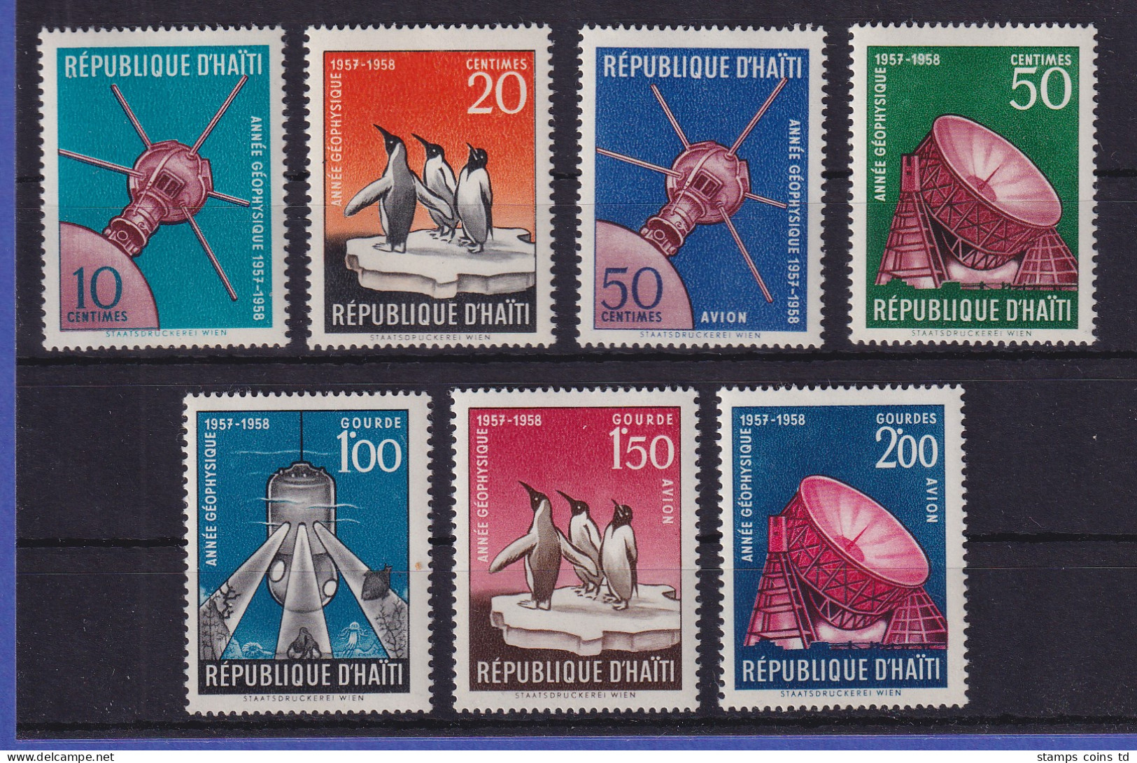 Haiti 1957 Geophysikalisches Jahr - Pinguine Mi.-Nr.493-499 A Postfrisch ** - Haiti