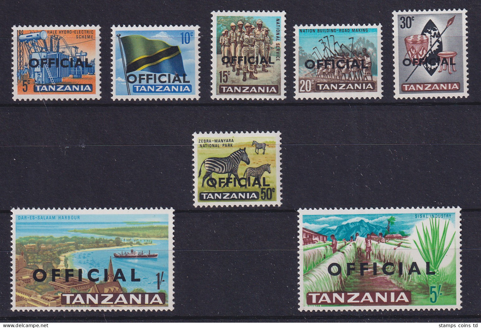 Tansania 1965/67 Dienstmarken Einheimische Motive Mi.-Nr. 1-8 Postfrisch ** - Tanzania (1964-...)