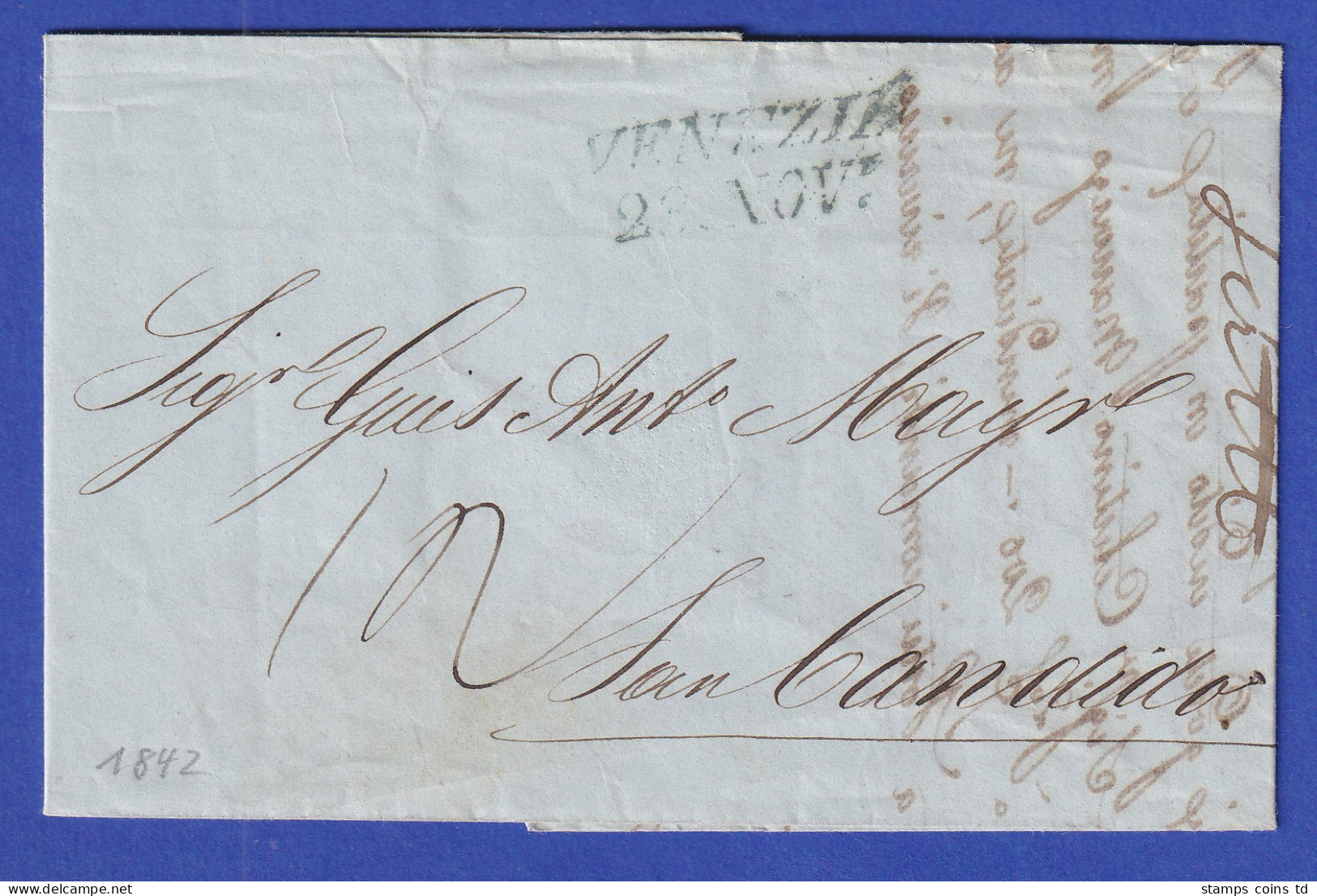 Österreich Geschäftsbrief Mit Zweizeiler VENEZIA 1842 - ...-1850 Prephilately