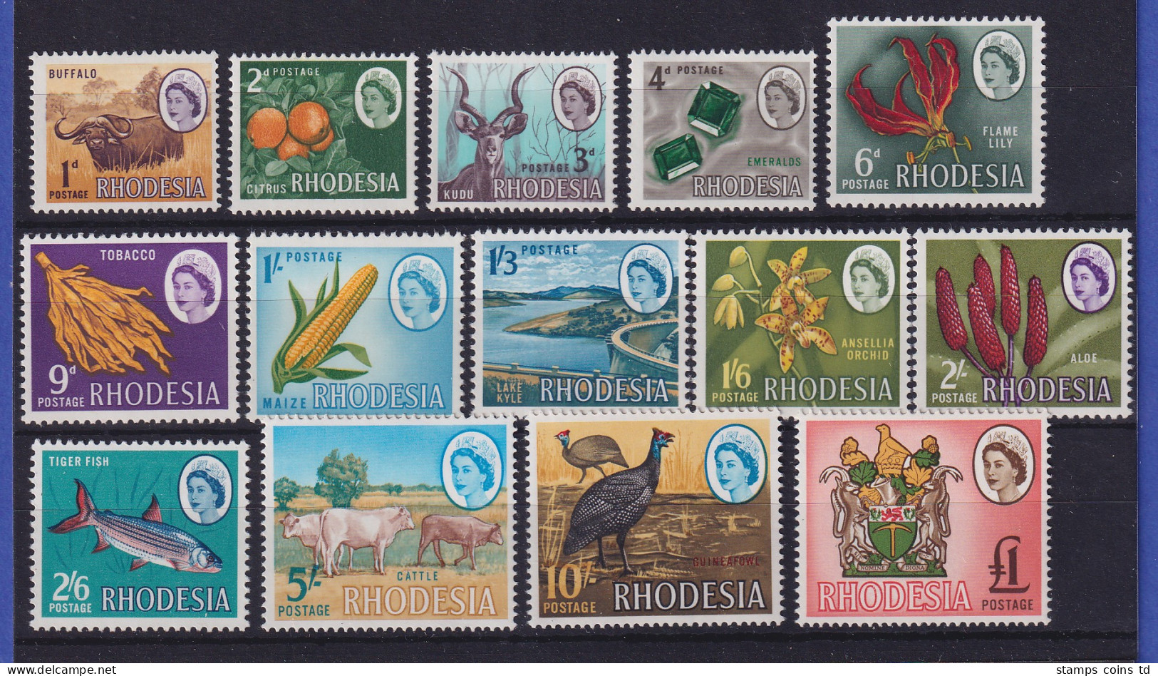 Rhodesien 1966 Pflanzen Und Tiere Mi.-Nr. 24-37 Postfrisch ** - Zimbabwe (1980-...)