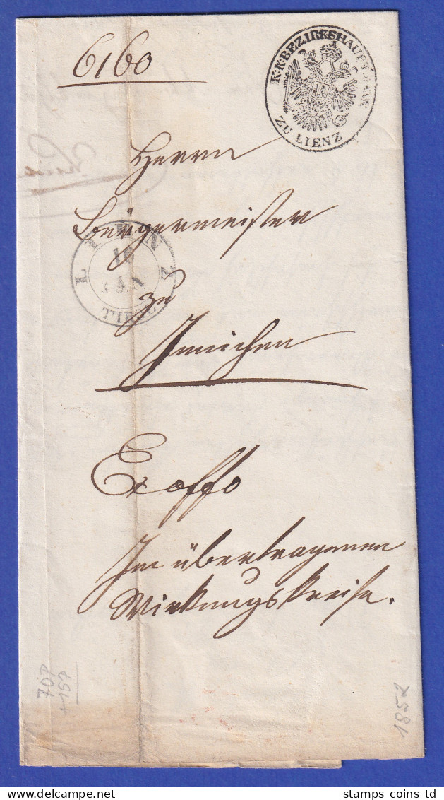 Österreich Dienstbrief Mit Rundstempel LIENZ 1852 - ...-1850 Prephilately