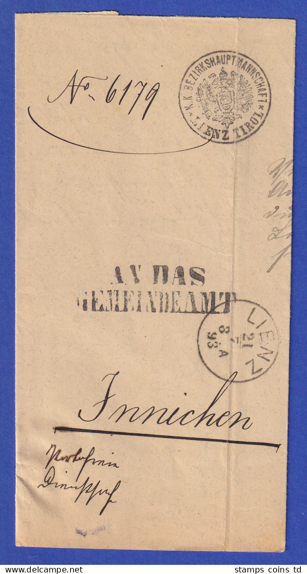 Österreich Dienstbrief Mit Rundstempel LIENZ 1893 - ...-1850 Préphilatélie