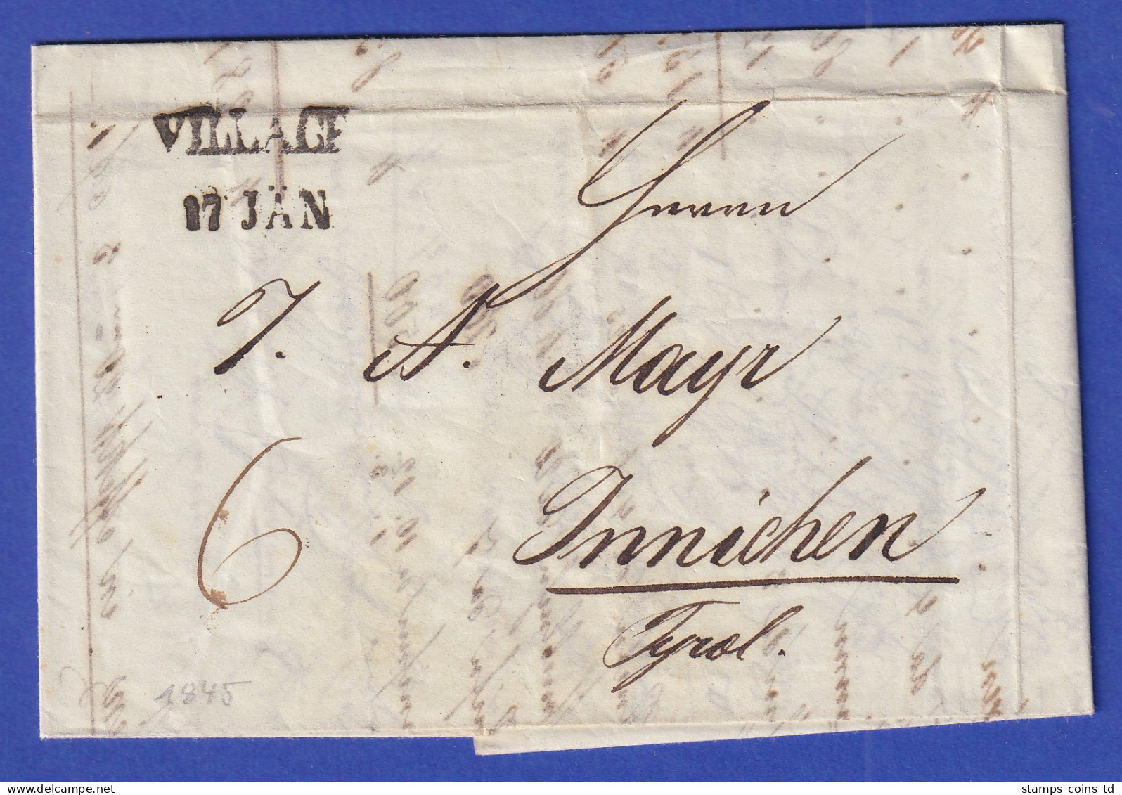 Österreich Geschäftsbrief Mit Zweizeiler VILLACH Von 1845 - ...-1850 Prephilately