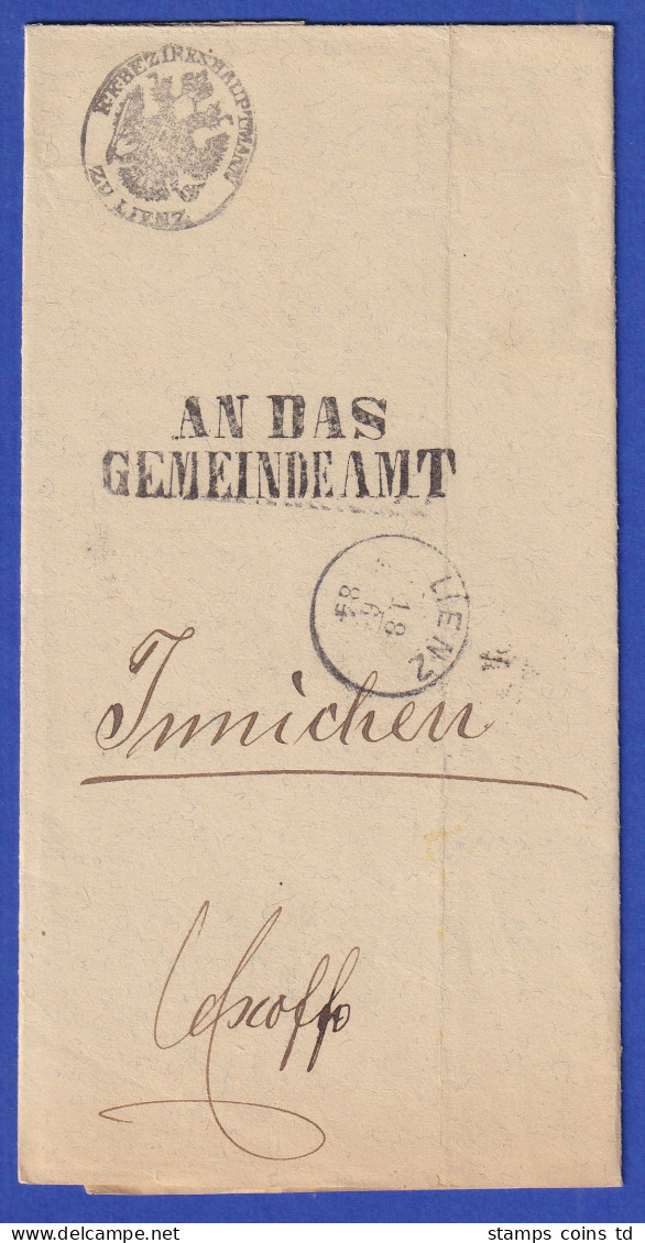 Österreich Dienstbrief Mit Rundstempel LIENZ 1884 - ...-1850 Vorphilatelie