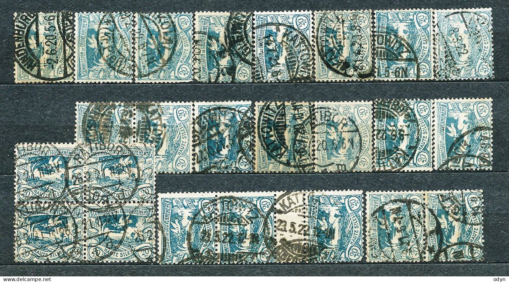 Plebiscite, Upper Silesia, 1920; Lot Of 155 Stamps MiNr 18 (from Set MiNr 13-29) - Used - Silésie