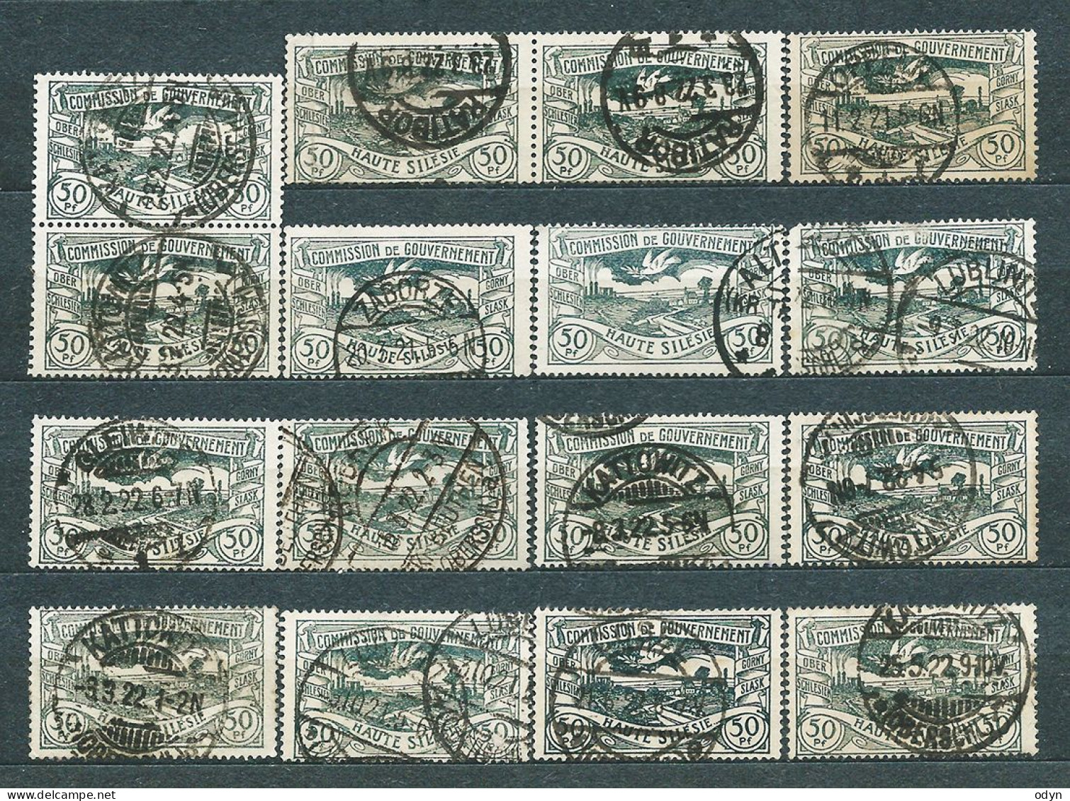 Plebiscite, Upper Silesia, 1920; Lot Of 267 Stamps From Set MiNr 13-29 - Used - Silesia