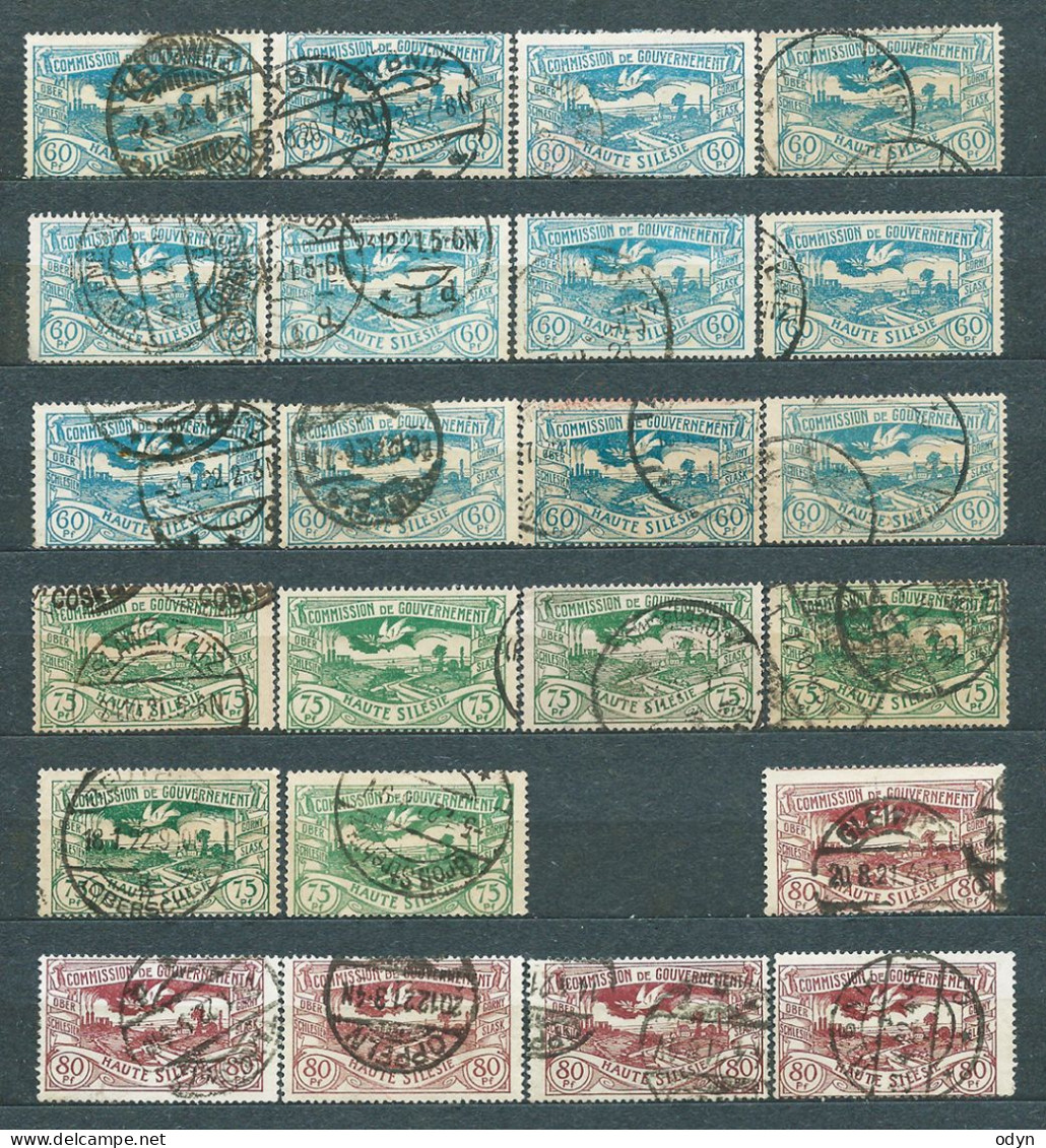 Plebiscite, Upper Silesia, 1920; Lot Of 267 Stamps From Set MiNr 13-29 - Used - Silezië