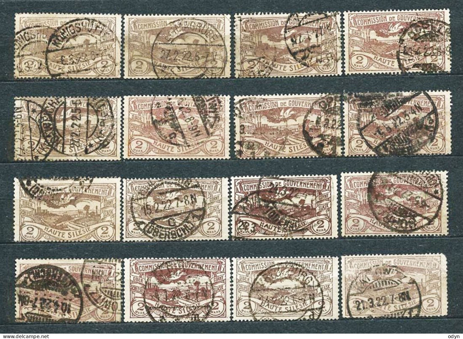 Plebiscite, Upper Silesia, 1920; lot of 267 stamps from set MiNr 13-29 - used