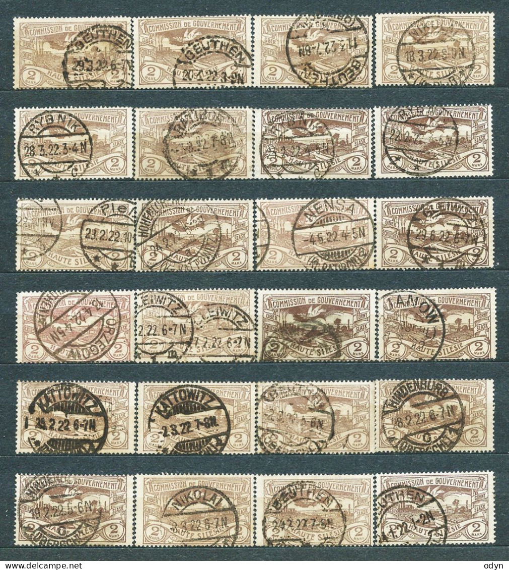 Plebiscite, Upper Silesia, 1920; lot of 267 stamps from set MiNr 13-29 - used