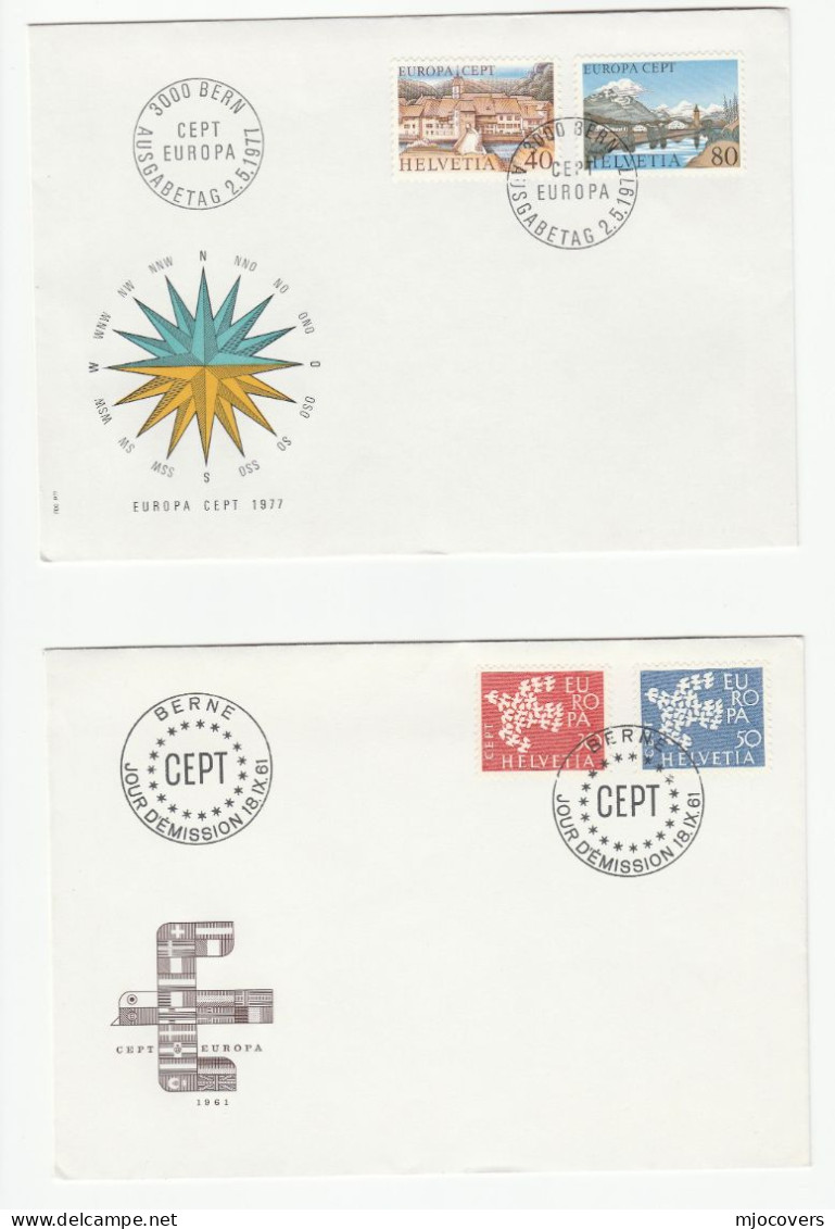 EUROPA 10 Diff SWITZERLAND FDCs 1959 - 1977 Fdc Cover Stamps - Sammlungen