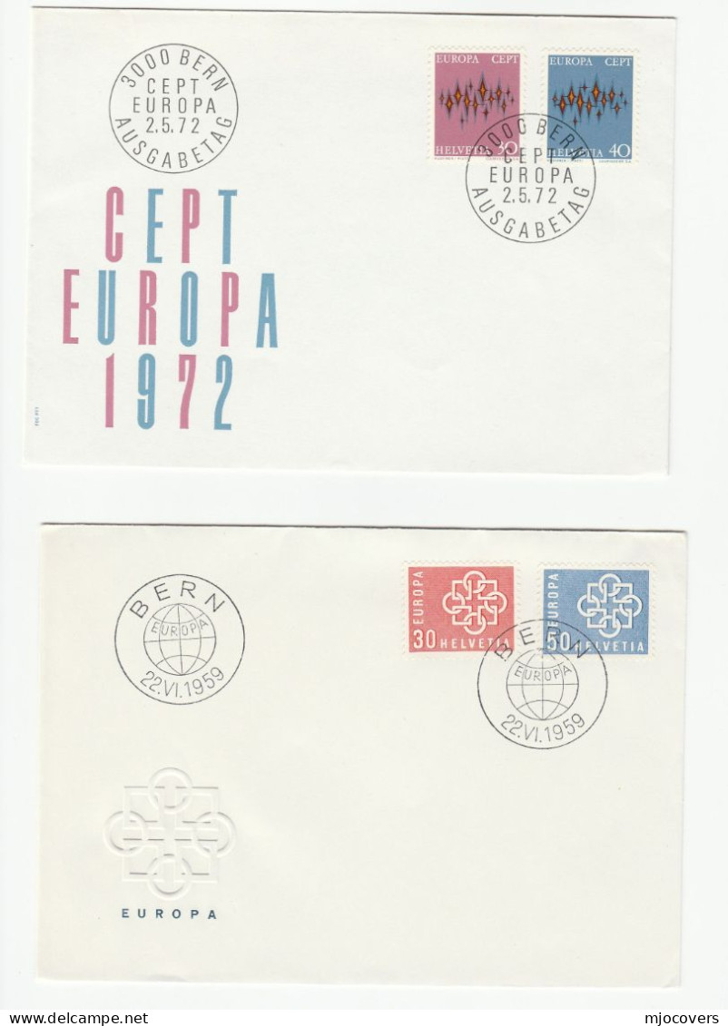 EUROPA 10 Diff SWITZERLAND FDCs 1959 - 1977 Fdc Cover Stamps - Colecciones