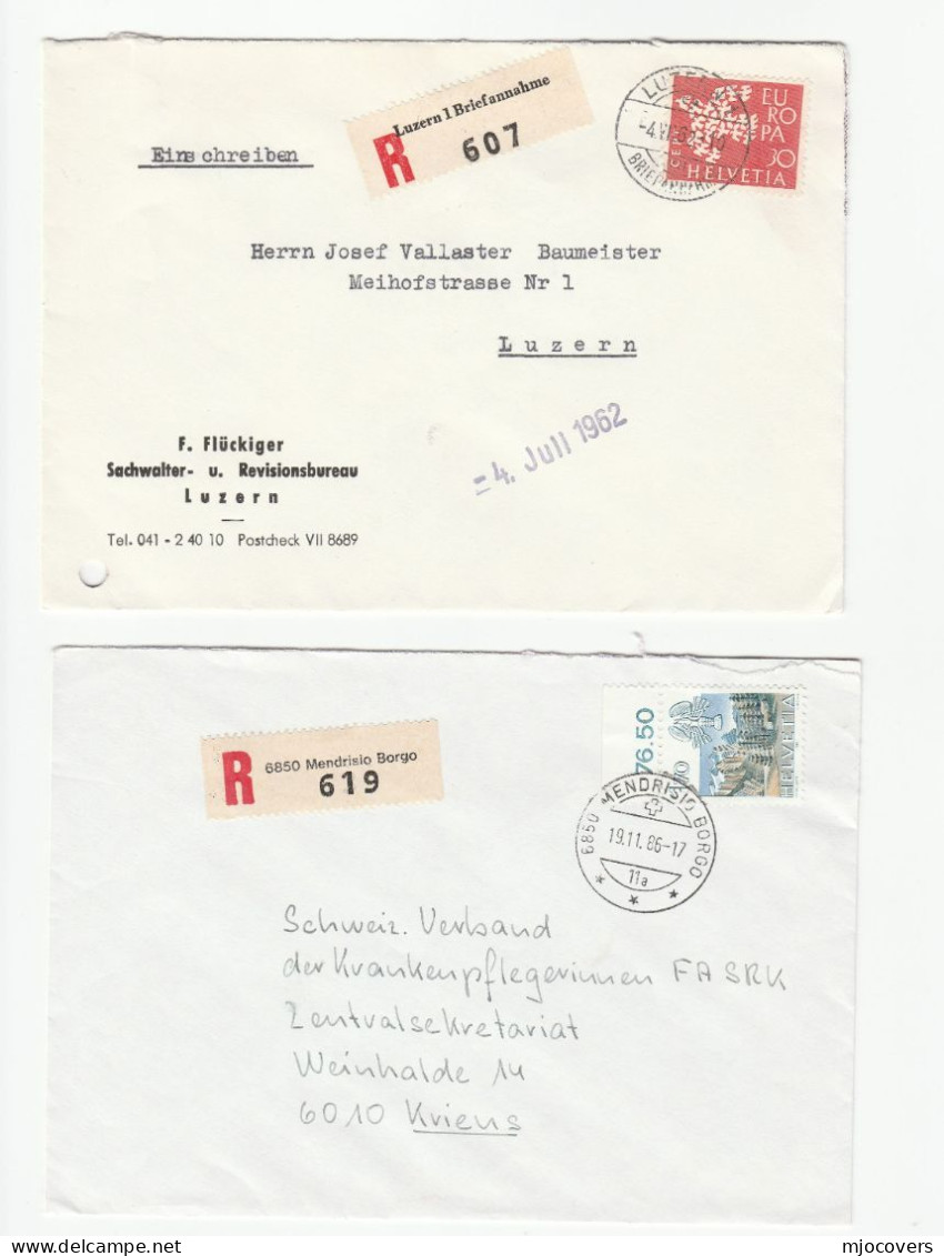 Collection 10 Registered 1962 -1993 SWITZERLAND COVERS Stamps Cover  Reg Label - Sammlungen