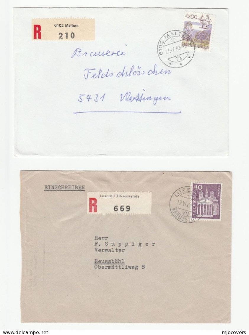 Collection 10 Registered 1962 -1993 SWITZERLAND COVERS Stamps Cover  Reg Label - Collections