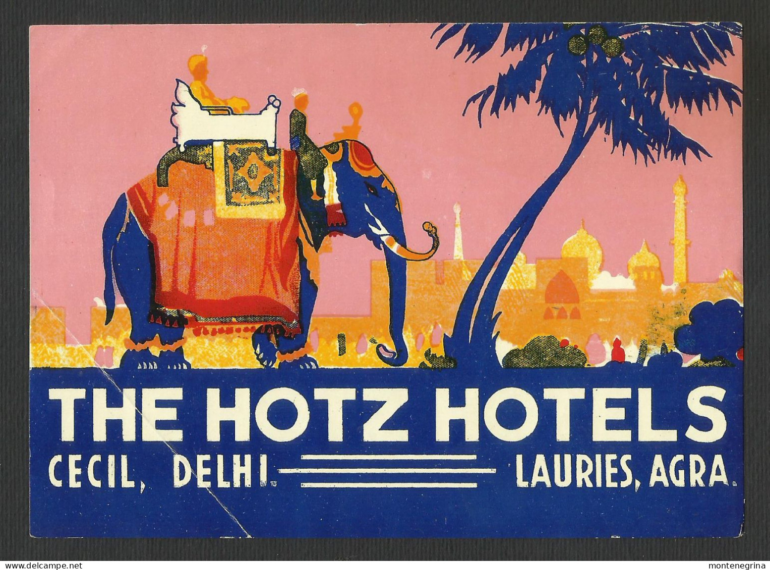 INDIA - DELHI- Hotel The Hotz - Luggage Label - 14 X 10 Cm (see Sales Conditions) - Etiquettes D'hotels