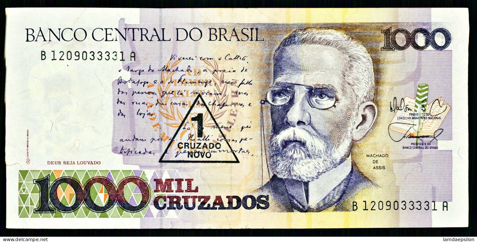 A10  BRAZIL   BILLETS DU MONDE   BANKNOTES  1000 CRUZADOS 1989 - Brasile