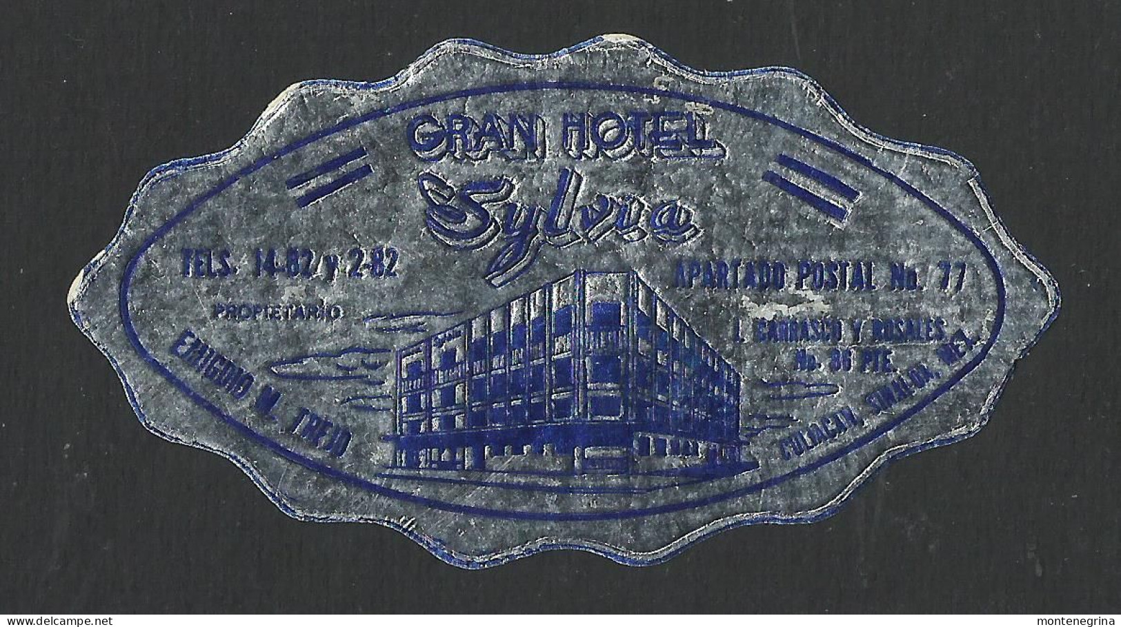 MEXICO - CULIACAN - Hotel SYLVIA Luggage Label - 9 X 5 Cm (see Sales Conditions) - Hotelaufkleber