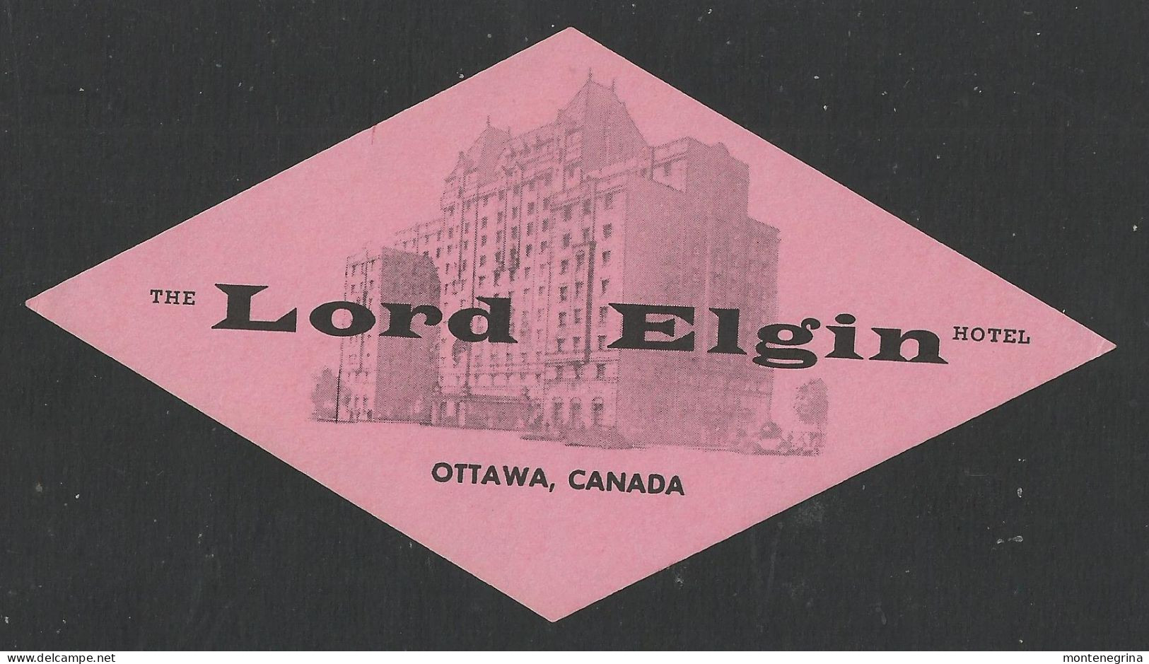 CANADA - OTTAWA - Hotel LORD ELGIN Luggage Label - 14 X 7,5 Cm (see Sales Conditions) - Adesivi Di Alberghi