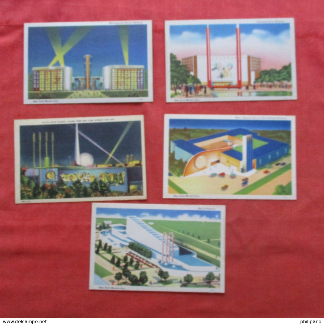 Lot Of 5 Cards. 1939 New York Worlds Fair.    Ref 6358 - Expositions